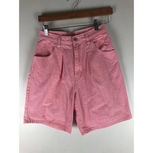 Vintage American Spirit Pink & White Striped High Waist Bermuda Shorts 9/10